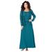 Plus Size Women's Beaded Lace Jacket Dress by Roaman's in Deep Teal (Size 28 W)