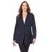 Plus Size Women's Denim Boyfriend Blazer by Roaman's in Dark Wash (Size 30 W)