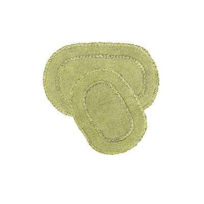 Double Ruffle 2 Piece Set Bath Rug Collection by Home Weavers Inc in Sage