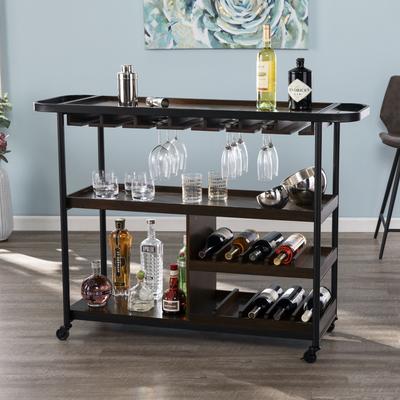 Tonsley Rolling Wine Cart by SEI Furniture in Brown