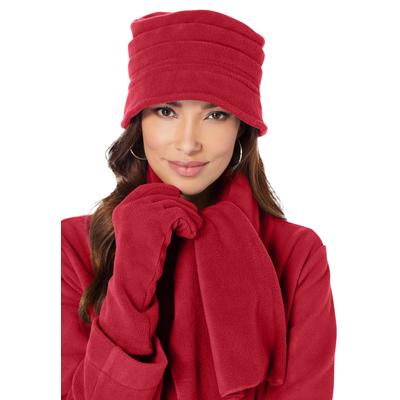 Plus Size Women's Fleece Hat by Roaman's in Classic Red
