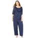 Plus Size Women's Sparkle & Lace Pant Set by Catherines in Mariner Navy (Size 16 W)