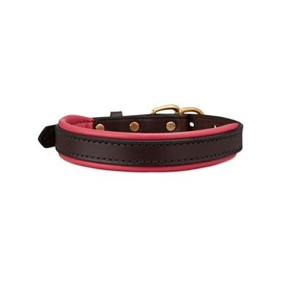 SmartPak Soft Padded Leather Dog Collar - Large - Havana/ Pink - Smartpak