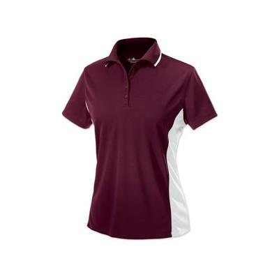 Women's Color Blocked Polo - S - Maroon/White - Sm...