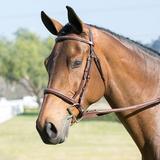 Harwich Hunter Bridle by SmartPak - Full - Walnut w/ White Fancy Stitching - Smartpak