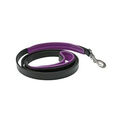 SmartPak Soft Padded Leather Dog Leash - 1" - Black/Purple - Smartpak