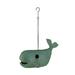 Blue Metal Art Dimpled Whale Shape Outdoor Hanging Birdhouse Sculpture - 11.5 X 17 X 6 inches