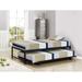 Black Steel Hi-riser Twin Bed with Pop-up Trundle