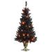 4 ft. Black Entrance Tree with String of Orange Lights by National Tree Company