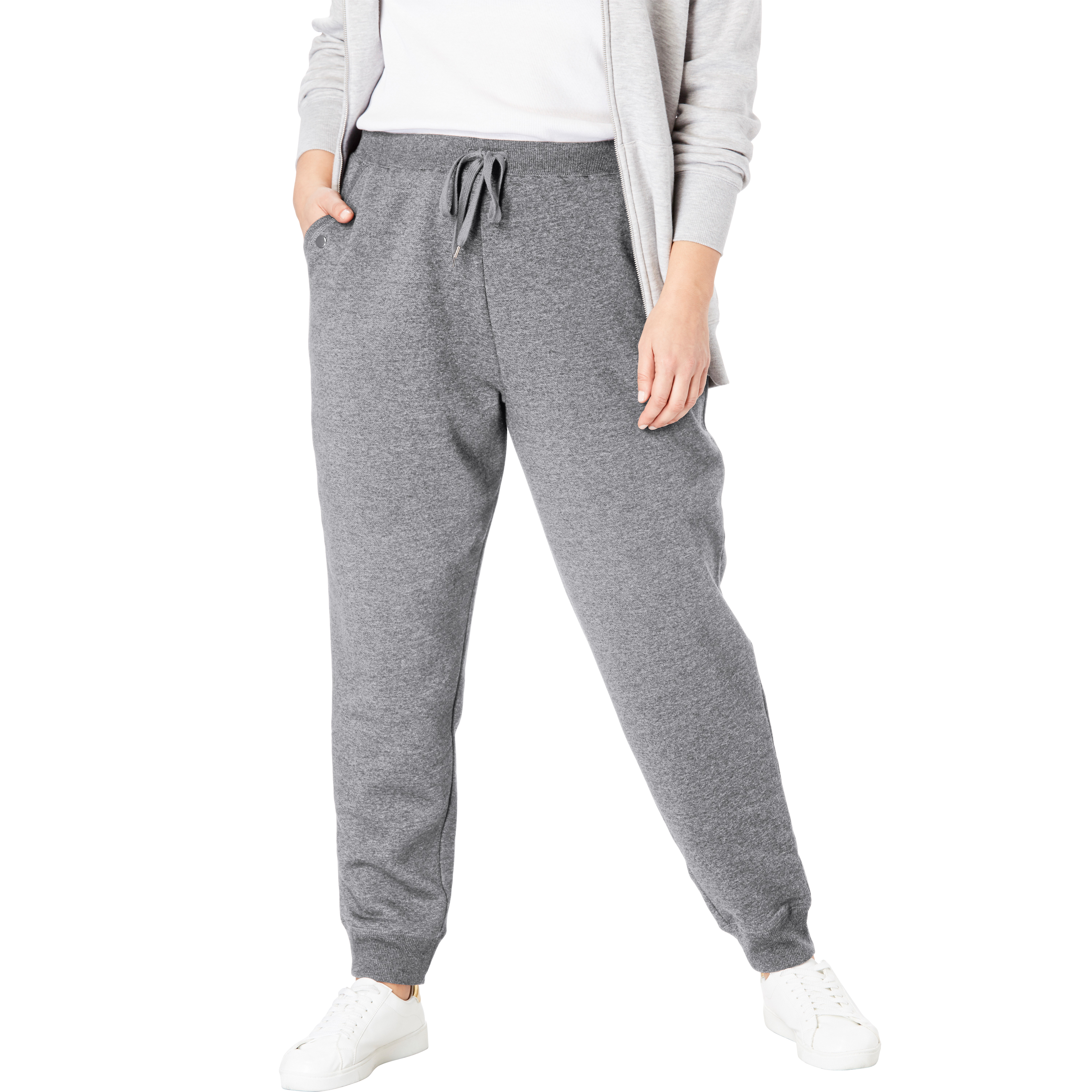 Plus Size Women's Better-Fleece Pull-On Jogger Sweatpants by Woman Within in Heather Grey (Size 5X)