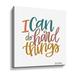 Ebern Designs I Can Do Hard Things - Wrapped Canvas Textual Art Canvas, Wood in White | 18 H x 18 W x 2 D in | Wayfair