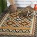 Brown/Green 63 x 0.25 in Area Rug - Union Rustic Northpoint Oriental Orange/Green/Brown Indoor/Outdoor Area Rug | 63 W x 0.25 D in | Wayfair