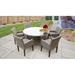 Sol 72 Outdoor™ Rockport 7 Piece Dining Set w/ Cushions Glass/Wicker/Rattan in Gray/Red | Wayfair OASIS-60-KIT-6DCC-WHEAT