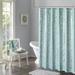 Mercer41 Ceci Microfiber Geometric Single Shower Curtain Polyester in Green/Blue | 72 H x 72 W in | Wayfair WLAO3752 43864612