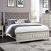 Charlton Home® Wycliffe Tufted Platform Bed Wood & Upholstered/ in White | 50 H x 62 W in | Wayfair C8418453CFA84FE688178DDEAB287C52