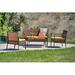 Winston Porter Carlyssa 4 Piece Rattan Sofa Seating Group w/ Cushions Synthetic Wicker/All - Weather Wicker/Wicker/Rattan in Orange | Outdoor Furniture | Wayfair