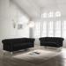 Willa Arlo™ Interiors Alpharetta 83.1" Velvet Rolled Arm Chesterfield Sofa Velvet in Black | 31 H x 81 W x 30.5 D in | Wayfair