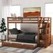 Andrzejewski Twin Over Twin Standard Bunk Bed w/ Trundle by Harriet Bee Wood in Brown | 61.4 H x 42.4 W x 94.4 D in | Wayfair