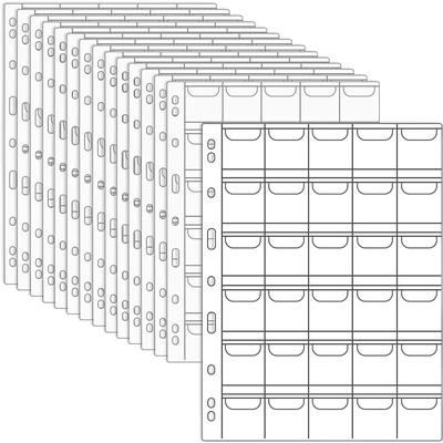 15 Sheets 8 x 11 in Plastic Coin Pocket Pages Clear Coin Collecting Supplies - 8