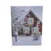 LED Fiber Optic Red Snowy Barn House Christmas Wall Art 15.75 x 12