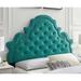 Ambridge Button Tufted Green Velvet Upholstered Twin Size Headboard with Nailhead Trim