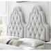 Janesville Twin Arched Button Tufted Light Grey Velvet Upholstered Full/Queen Size Headboard