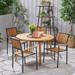 Alhaven Outdoor 4 Seater Acacia Wood Circular Dining Set by Christopher Knight Home - N/A