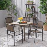 Alpina Acacia Wood 5-piece Square Table Outdoor Dining Set by Christopher Knight Home - N/A