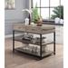 Macaria Kitchen Island, Rustic Oak & Black Finish