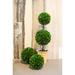 Faux Preserved Artificial Boxwood Ball Topiary Plant 5"H, Set of 3 - ABN5P012-GRN-3