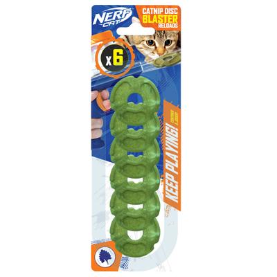 Nerf Catnip Disc Cat Toy, Small, Pack of 6