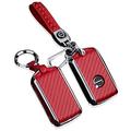Car Key Fob Shell Cover Case For Volvo XC40 XC60 S90 XC90 V90 2017 2018 T5 T6 2015 2016 T8 (Red with two Keychians)