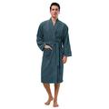 SIORO Men's Terry Towelling Bathrobe Kimono Cotton Robes Soft Long Dressing Gown Warm Spa Hotel Bath Robe Ink Blue