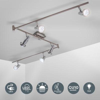 B.k.licht - Deckenstrahler - 30W, 2400lm, led, schwenkbar, GU10, warmweiß, matt-nickel Image