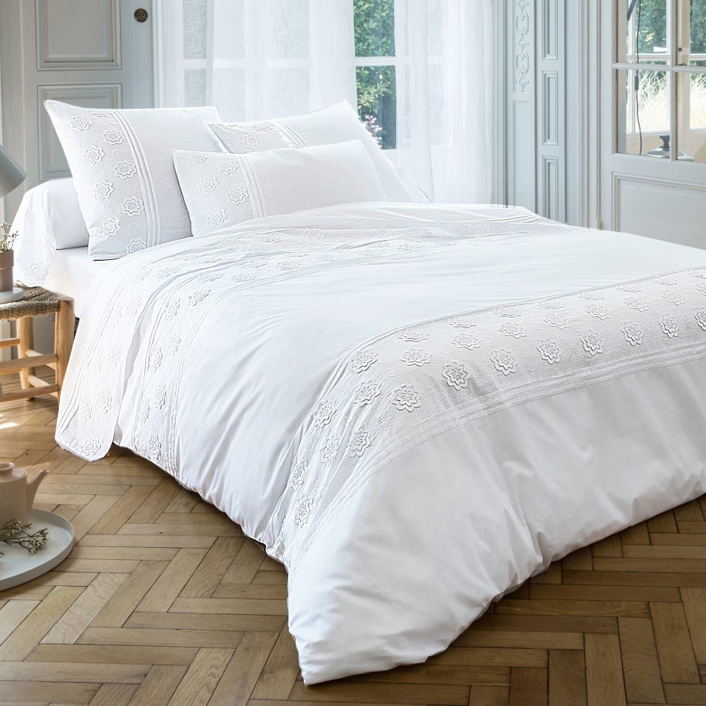 Housse de couette en coton blanc 260x240cm