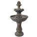 2 Tier Pineapple Solar Outdoor Water Fountain with Battery 33" Feature - 33-Inch