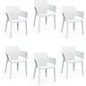 Set 6 Sedie da Giardino 61x54x79h cm Keter Elisa Chair Bianco
