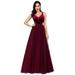 Ever-Pretty Women's Sparkle A Line Evening Prom Party Maxi Dresses for Women 07849 Burgundy US14