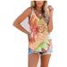 New Fashion Women's Casual Tie-Dye Colorful Cloud Sun Printed Top Sleeveless Vest T-shirt