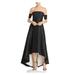 AVERY G Womens Black Darted Short Sleeve Strapless Full-Length Hi-Lo Prom Dress Size 6