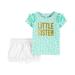 Child of Mine by Carter's Baby Girl Short Sleeve T-Shirt and Shorts Outfit, 2 Piece Set