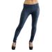 Vivian's Fashions Long Leggings - Knit Denim, Misses Size (Blue, 5X)