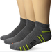 Top Flite Men's Sport Performance Low Cut Socks 3 Pair Pack, Dark Grey, Sock Size:10-13/Shoe Size: 6-12
