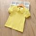 Summer Short Sleeve New Girl Baby Girl T-shirt Round Neck Half-sleeve Cotton Shirt Yellow 80