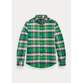 Ralph Lauren GREEN/ORANGE MULTI Men's Plaid Cotton-Linen Shirt, US Large