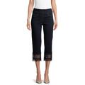 The Pioneer Woman Pull-On Lace Hem Capri Jeans, Womens