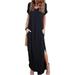 Musuos Women Oversized Dress Summer Loose Short Sleeve Maxi Dress