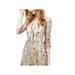 EFINNY Womens Boho Embroidered Lace Floral Long Sheer Mesh Dress