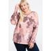 Women's Plus Size Tie Dye One Side Cold Shoulder Sweatshirts