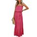 Maxi Dress for Women Elegant Strapless Tube Dress Summer Beach Party Smocked Dress Women Plain Sundress